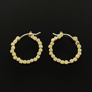 ✨Beautiful 18K GP Loop Earrings with gold beads